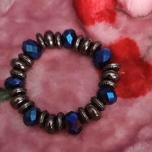 Elegant Blue and Silver Beaded Bracelet